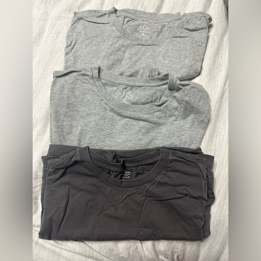 three cotton j crew tshirts